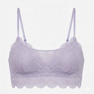 Talula Aritzia Purple Lace Bralette Medium Scalloped Longline‎ V-Neck Bra - WD